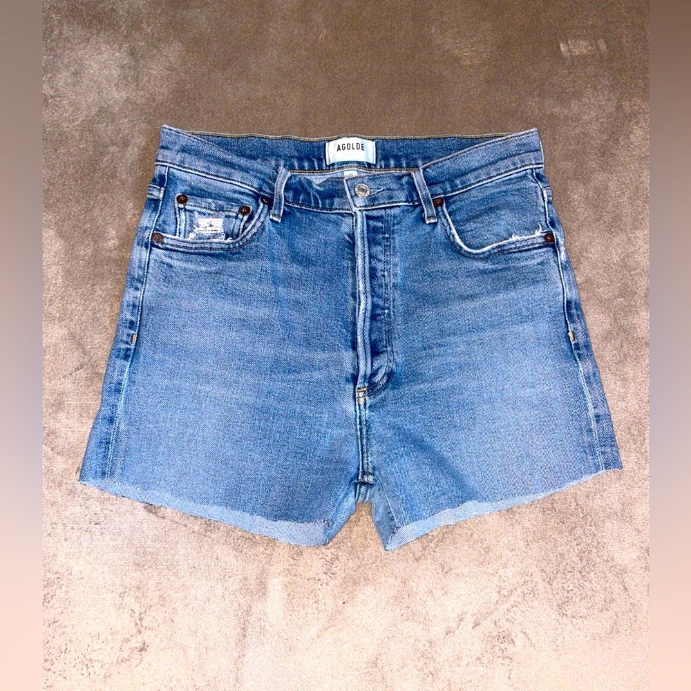 AGOLDE DENIM CUT OFF High Rise SHORT SIZE 28